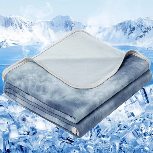 Vista 14 de inhand Manta refrescante de tamaño individual (60 x 80 pulgadas), mantas refrescantes para personas que duermen con calor, absorbe el calor