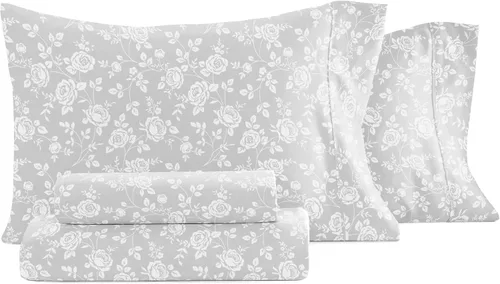 Vista 11 de Linen Market Juego de sábanas de 4 piezas tamaño matrimonial (gris claro cambray) – Duerme mejor que nunca con estas sábanas ultrasuaves y Cambray