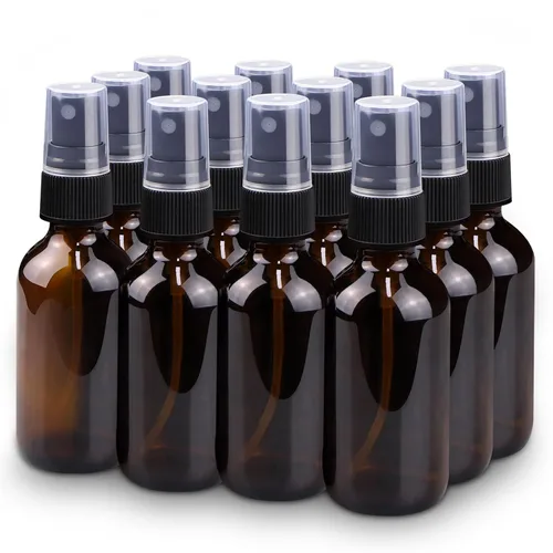 Vista 13 de Botella con atomizador, botellas de spray de vidrio de niebla fina de 2 onzas, recipientes de líquido recargables pequeños para regar la limpieza