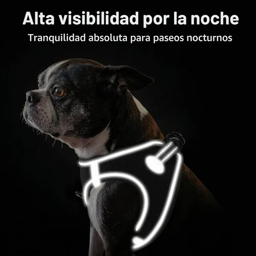 Vista 5 de Joytale Arnés para Perros Pequeños, Chaleco de Malla Transpirable Step-in, Arneses Acolchados Suaves Reflectantes para Gatos y Perros Cachorros Negro