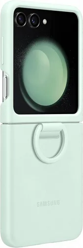 Vista 6 de Samsung Galaxy - Funda de silicona con anillo para Z Flip5, color crema