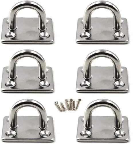 Vista 9 de Flomore M10 - Gancho de techo para placa de ojo de acero inoxidable 304, resistente para colgar (paquete de 2, tornillos incluidos)