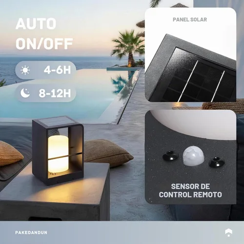 Vista 2 de Lámpara de mesa al aire libre solar LED, lámparas de mesa