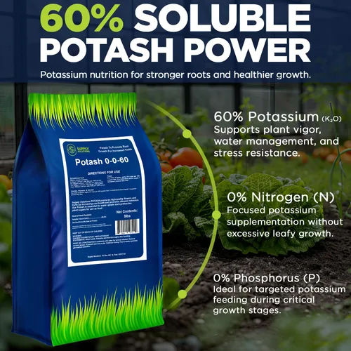 Vista 3 de Supply Solutions Muriate of Potash 0-0-60 Fertilizante, fertilizante de alto potasio, potasio, alimento ideal para plantas y potasa para plantas