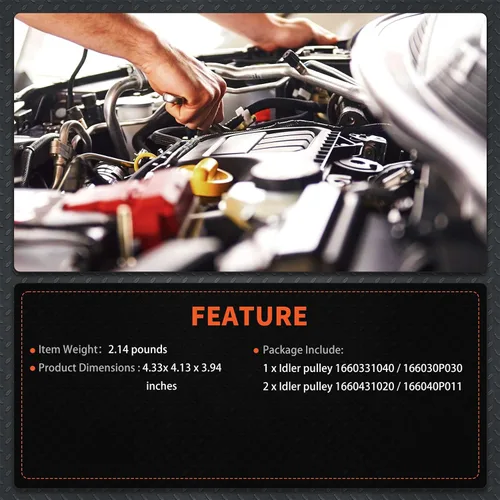 Vista 5 de labwork Juego de poleas tensoras de repuesto para Toyota 4Runner Tacoma Tundra Hilux 4.0L V6 1GRFE 2003-15