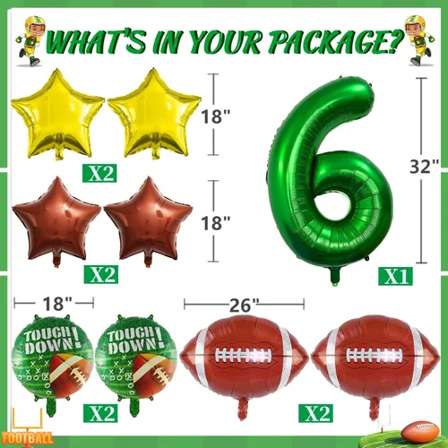 Vista 7 de Set de Globos de Fútbol Decoraciones para Fiesta de Cumpleaños de Fútbol Decoraciones de Partido de Fútbol Tema Deportivo para Cumpleaños