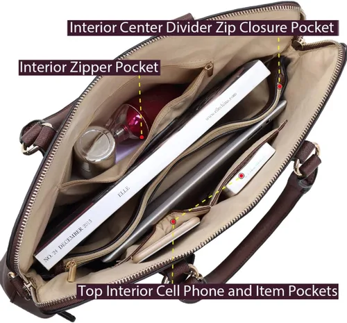 Vista 6 de Dasein Bolsos de mano de dos tonos para mujer, bolso de trabajo de hombro
