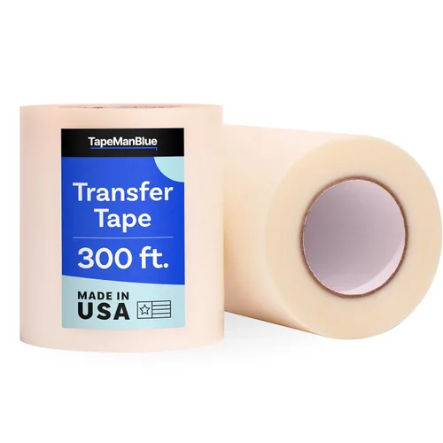 Vista 8 de TapeManBlue Cinta de transferencia transparente para vinilo - Rollo de 6 pulgadas, fabricada en EE. UU., Cinta adhesiva de transferencia de vinilo