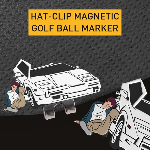Vista 2 de Shanker Golf - Divertidos marcadores de pelotas de golf con clip magnético para sombrero - Accesorios divertidos de golf Jordan B