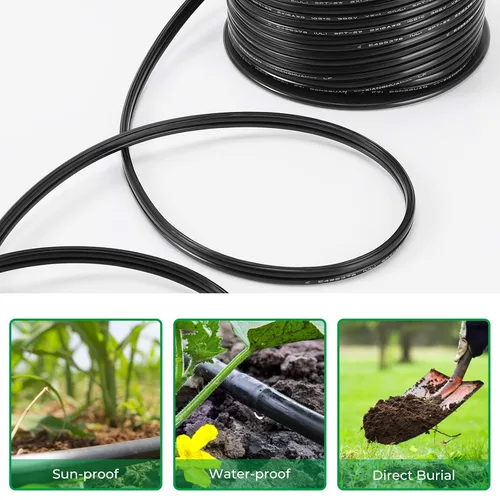 Vista 5 de YOTIGER Cable de Cobre para Iluminación de Paisaje de Bajo Voltaje 14/2 de 100 Pies - Cable de Bajo Voltaje de Calibre 14 de 2 Conductores - Cable