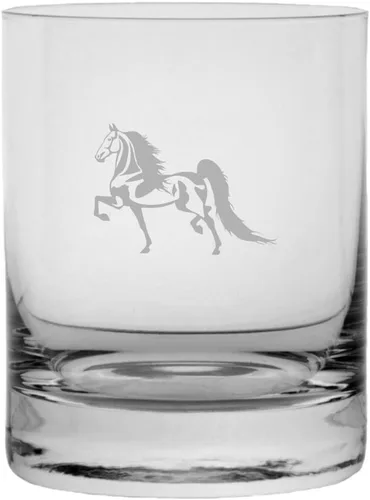 Vista 65 de Abaco Barb - Vaso de whisky con temática de caballo grabado (10.25 onzas)