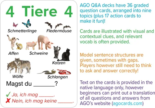 Vista 4 de AGO Auf Deutsch - Juego de cartas para principiantes que aprenden alemán! ¡Practica la conversación en alemán mientras juegas un divertido juego