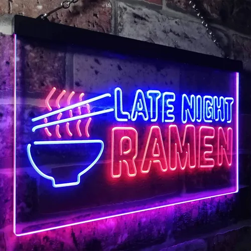 Vista 3 de ADVPRO Letrero de neón LED de doble color para ramen japonés de ramen, azul y rojo, 12 "x 8.5" st6s32-i3305-br