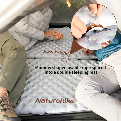 Vista 5 de Naturehike - Colchoneta ultraligera aislada con R5.8, colchón inflable de doble acolchado de 3.2 pulgadas para camping, senderismo, escalada
