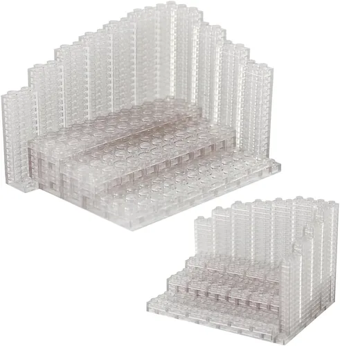 Vista 4 de Basic Parts - Juego de 450 piezas de placa de 1 x 2 pulgadas, azulejos transparentes transparentes, juego clásico de bloques de juego, juguete