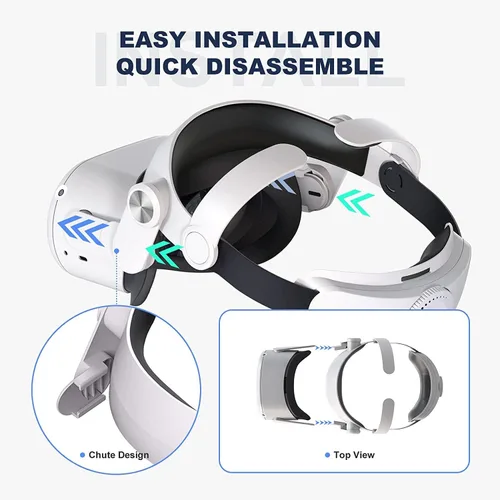 Vista 3 de Correa de cabeza para Oculus Quest 2 correa de repuesto Elite para Oculus Quest 2 accesorios Oculus Quest 2 compatible con dispositivos MetaOculus