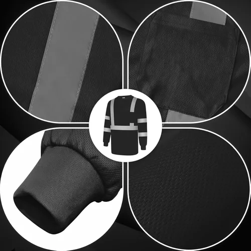 Vista 3 de Camisas de seguridad Uno Mejor para hombre Clase 3 Camisas de alta visibilidad, Camisas reflectantes de alta visibilidad para hombre y mujer