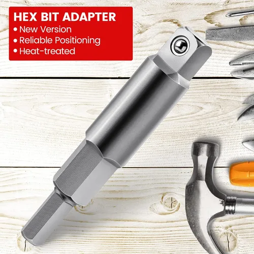 Vista 4 de ANCIRS Paquete de 2 adaptadores de llave hexagonal de 3/16 a 5/16, kit de adaptador de llave hexagonal de trinquete para abridor de válvulas HVAC