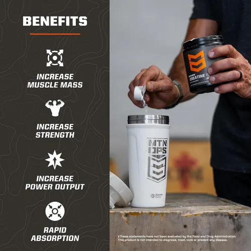 Vista 5 de MTN OPS Monohidrato de creatina micronizada en polvo, sin sabor, 0.18 oz por porción, 50 porciones, creatina pura para recuperación muscular