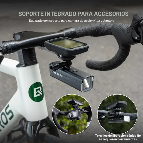 Vista 3 de ROCKBROS Soporte para computadora de bicicleta en la parte delantera compatible con mesas de reloj convencionales, equipado con múltiples tipos