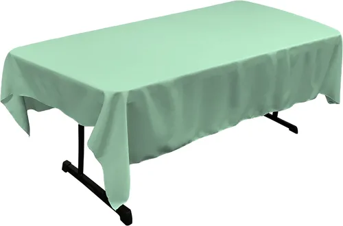 Vista 240 de LA Linen Mantel rectangular lavable de popelín de poliéster, resistente a las manchas y a las arrugas, cubierta de mesa 60x84, mantel de tela