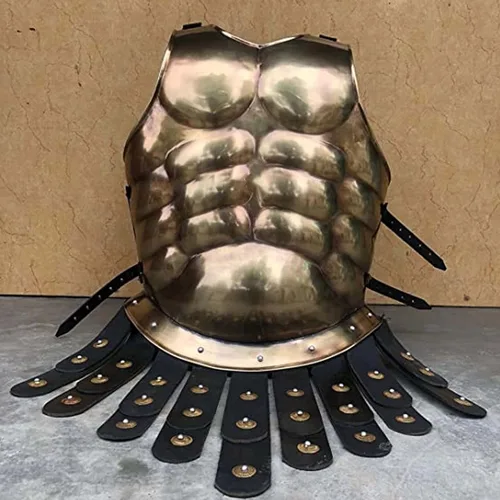 Vista 3 de TASKD - Armadura muscular romana medieval casco para Halloween accesorios de juego dramático disfraz SCA LARP Latón