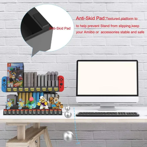 Vista 6 de Multifunctional Game Storage and Display Stand for NSWNDS3DSAmiiboNDS seriesGame BoyFCSFCNESSNESN64