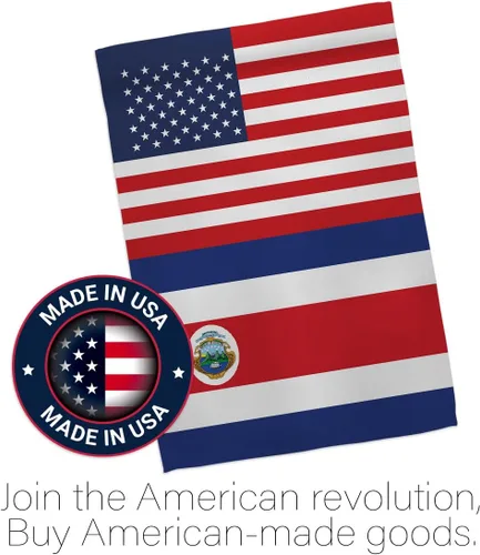 Vista 5 de Bandera de la Amistad de la Copa Mundial de Costa Rica, Estados Unidos, para sala, arte de pared, mástiles para exteriores, patio, porche, césped