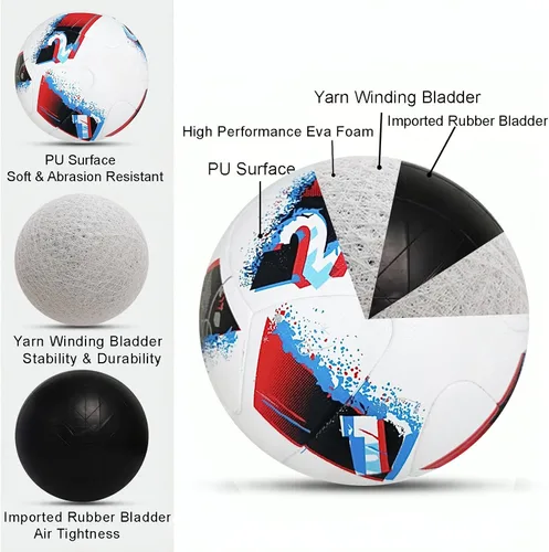 Vista 5 de Euro Cup Soccer Ball Tamaño 5 – 2016 Francia Final Match Football Réplica Regalo icónico de recuerdos para amantes y coleccionistas del fútbol