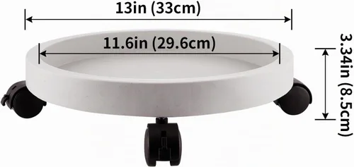 Vista 3 de Skelang Carrito para Plantas de 13 Pulgadas, Plataforma con Ruedas para Macetas, Soporte Móvil para Plantas Pesadas, Planta en Maceta para Terraza