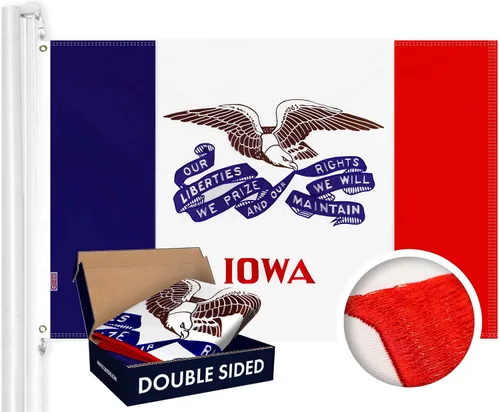 Vista 15 de G128 Bandera del Estado de Alabama 3 x 5 pies Serie Double ToughWeave de doble cara con costura de 210D de poliéster Rayas cosidas