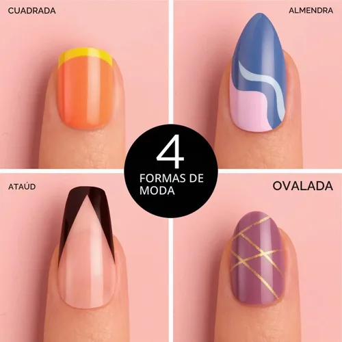 Vista 4 de Sally Hansen Salon Effects® Perfect Manicure, Buff & Tumble, uñas a presión, forma ovalada, pestañas adhesivas no dañinas, lima y almohadilla