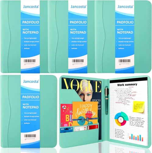 Vista 11 de Portafolio padfolio Jancosta de negocios tamaño carta con bloc de notas rellenables, Negro
