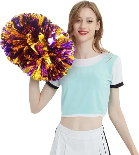 Vista 3 de Pompones de animadora para fiestas deportivas, accesorios de equipo de baile, espíritu de animación (A-1)