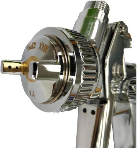 Vista 6 de meite Boquilla de 0.06 pulgadas, 30 PSI de alimentación por gravedad, diseño HVLP, pistola de pulverización de aire profesional - MT-4001-14G