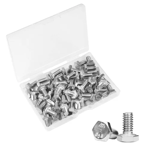 Vista 12 de 30 tornillos hexagonales de 1/4-20 x 1-1/4 pulgadas, tornillos de cabeza hexagonal de 1/4 a 20, acero inoxidable 304, accionamiento hexagonal