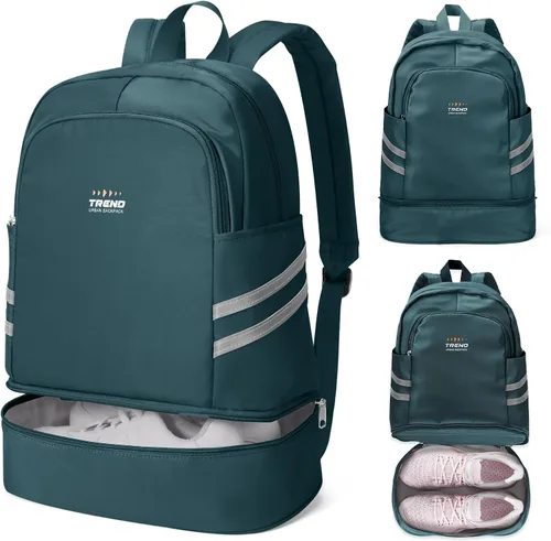 Vista 29 de coofay Mochila de gimnasio para mujer, bolsa de gimnasio con compartimento beige (A-Beige)