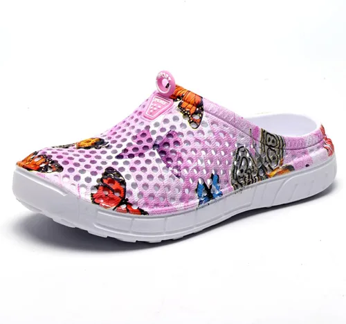 Vista 27 de LIBINXIF Zuecos de jardín para mujer, de malla, transpirables, sandalias de playa, zapatos de ducha, zapatos de agua, zapatos antideslizantes