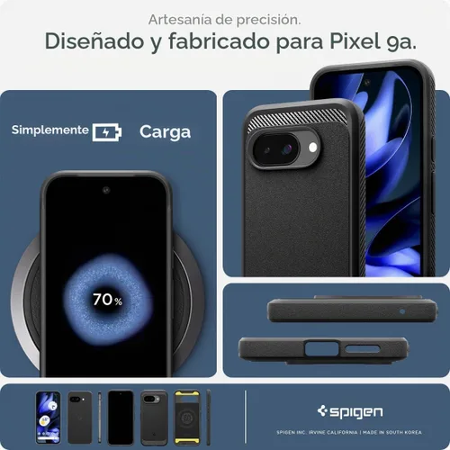 Vista 7 de Spigen Funda para Pixel 9a, Rugged Armor MagFit (2025) [compatible con accesorios MagSafe] - Negro mate
