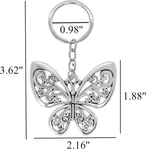Vista 2 de PHAETON 20PCS Butterfly Keychain Butterfly Shape Key Chain Charms for Backpacks Purses Luggage Birthday Party Favors Goodie Bag Fillers for Kids