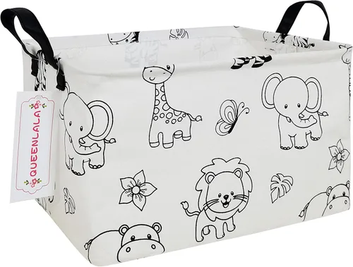 Vista 16 de QUEENLALA Cesta para la colada rectangular/Cesta para la ropa sucia plegable para habitación de niños, para organizar o almacenar, para juguetes