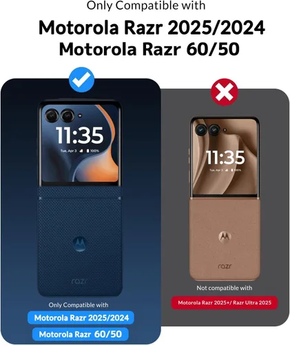 Vista 8 de NINKI Funda para Motorola Razr 2025/2024 con función atril y protector de pantalla, funda delgada de cuero a prueba de caídas Razr60 para Motorola