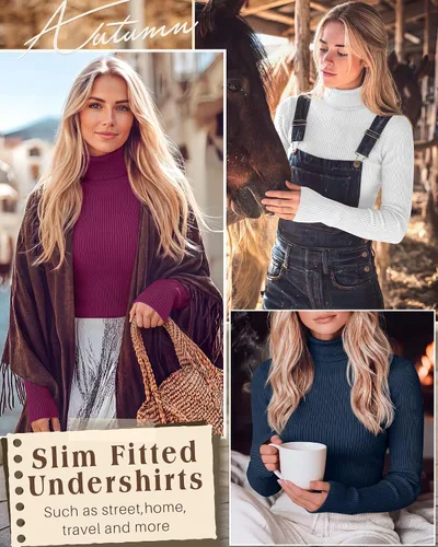 Vista 4 de Neer Paquete de 4 camisas de cuello alto para mujer