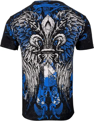 Vista 3 de Xtreme Couture by Affliction Camiseta para hombre, diseño gráfico Negro (Smash)