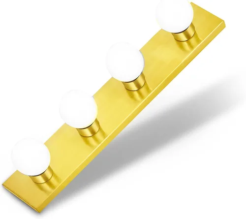 Vista 10 de Lighting Five Light Vanity Strip - Lámpara de espejo estilo Hollywood con placas cromadas, accesorios de grado de salón para dormitorio, baño