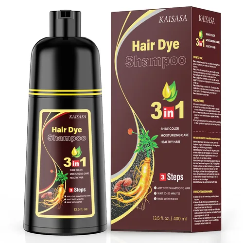 Vista 7 de KAISASA - Champú de tinte para cabello negro, 3 en 1, para cabello gris, mujeres y hombres