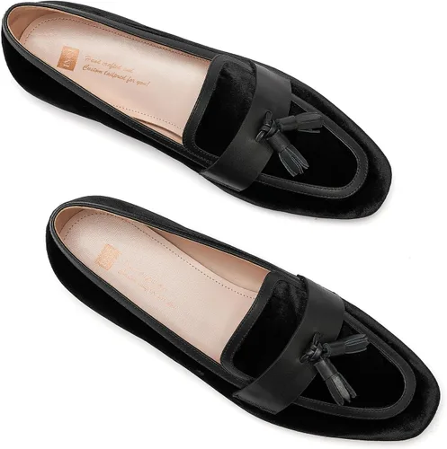 Vista 6 de Mocasines para mujer, zapatos planos de cuero casuales para mujer
