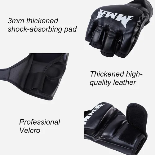 Vista 3 de 1 par de guantes de entrenamiento de boxeo: guantes de perforación de superficie de poliuretano para principiantes, guantes de entrenamiento
