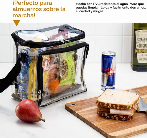 Vista 5 de SP HOME GOODS Bolsa transparente aprobada para estadios con correa ajustable, compartimento frontal de almacenamiento y bolsillos de malla, bolsas
