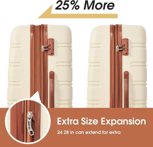 Vista 2 de Merax Unisex Adulto Hardside, Blanco y marrón A-1, Hardside